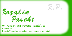 rozalia pascht business card